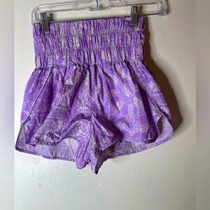 Free People FP Movement The Way Home Purple Bandana Shorts